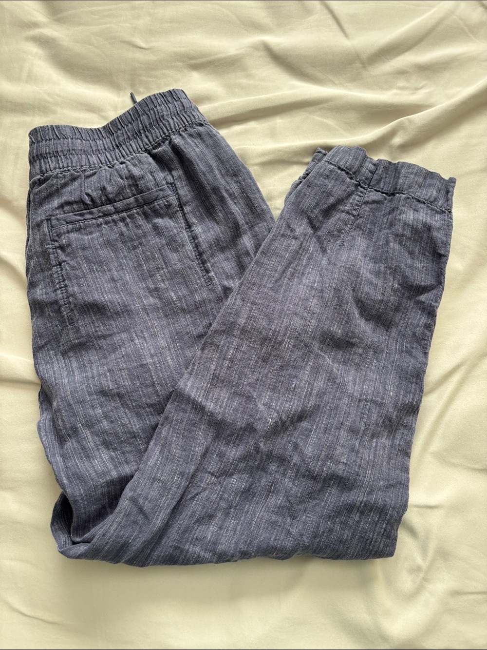 Athleta Heathered Charcoal Gray Elastic-Waist Pants